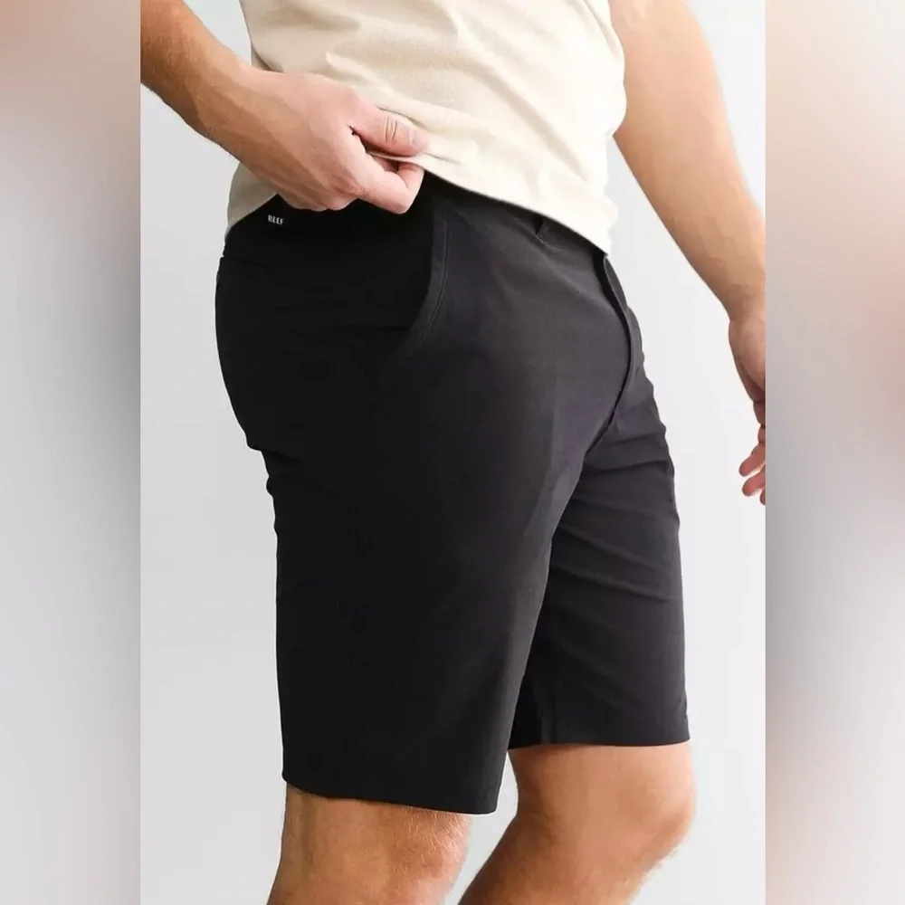 REEF Dante Walking Shorts Black Stretch Hybrid 34 New 8” inseam - Picture 5 of 5